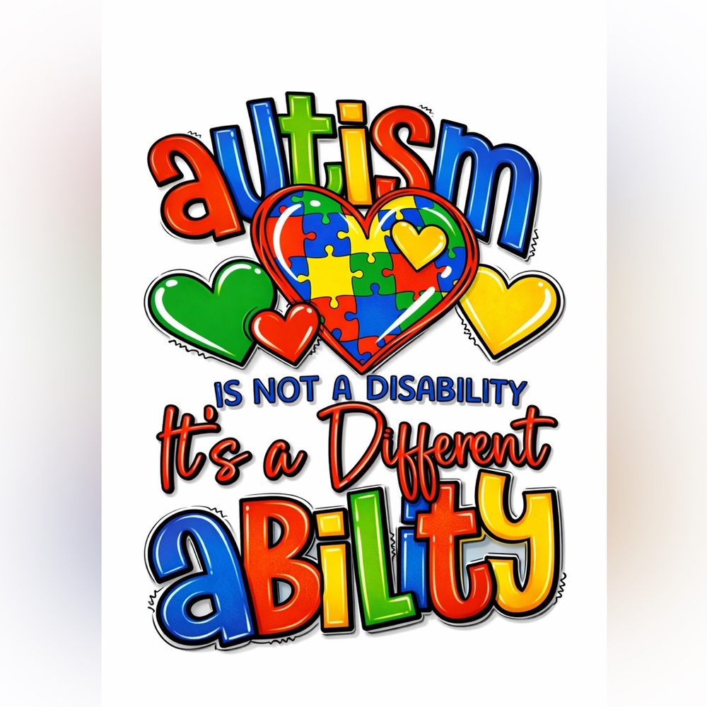 💙Handmade Autism Awareness Tee Print - Picture 2 of 2